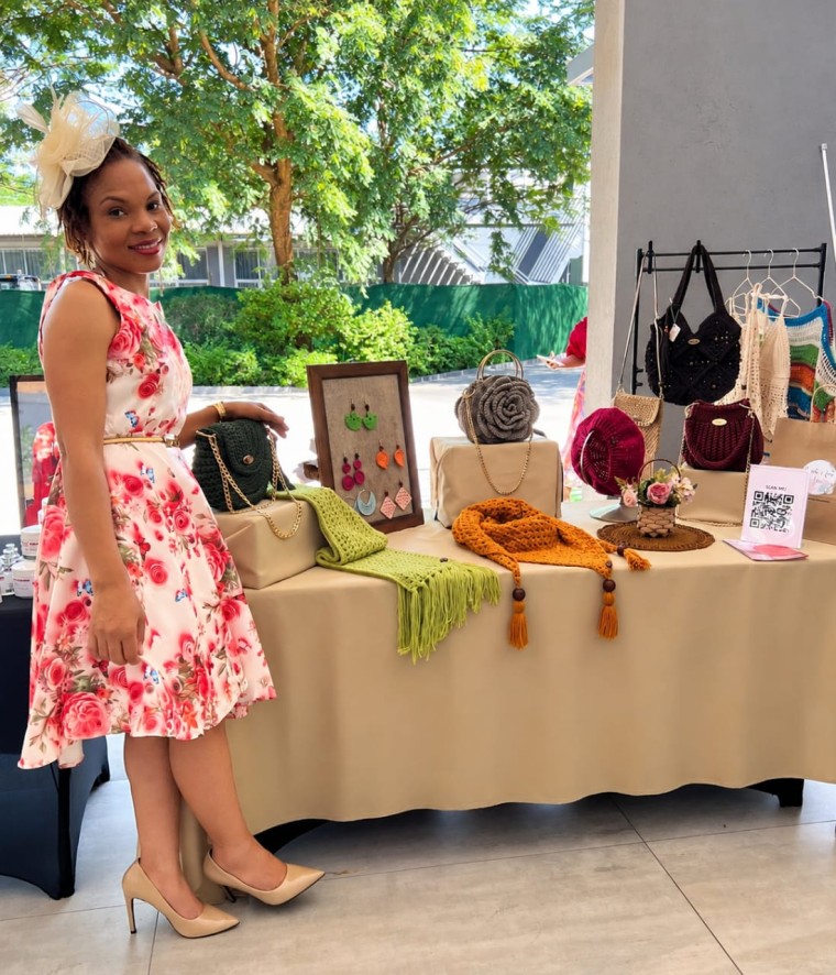 Vimbai Jaricha with some of her products Vimbai Jaricha with some of her products