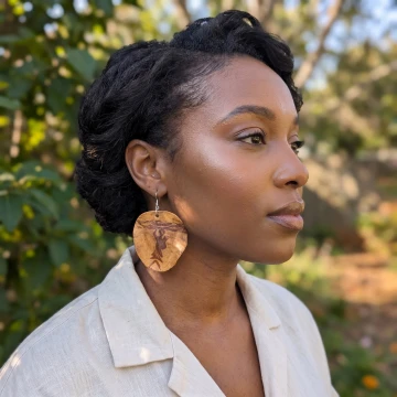 Unique Jacaranda seed pod earings