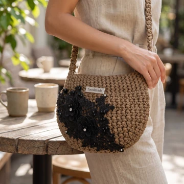 Sling /hustle bag with flowers