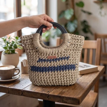 Wooden handles bag