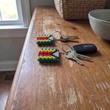Beautiful Beaded Keychain Zimbabwe Flag