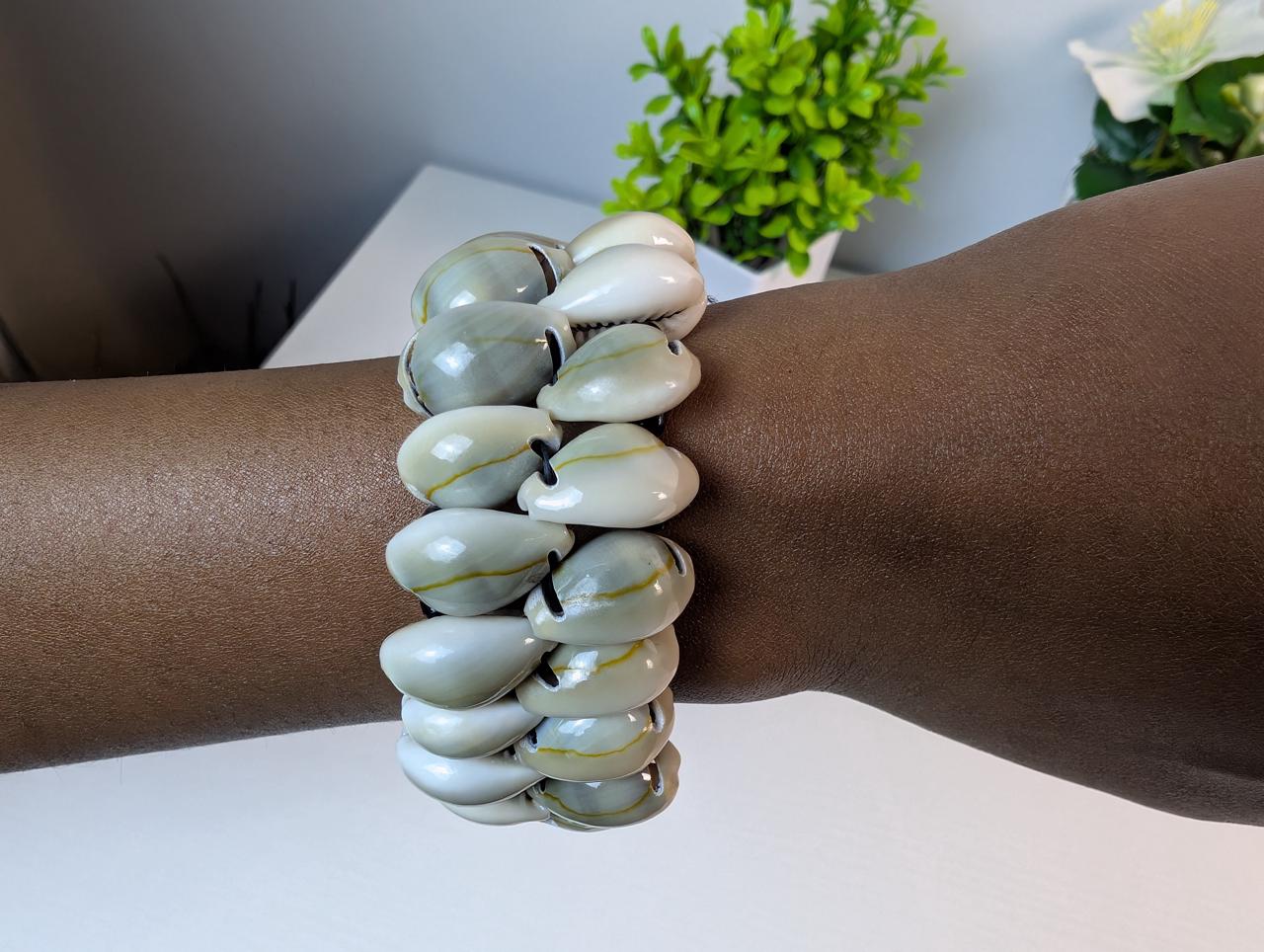 Handmade Cowrie Shell – Authentic African Adjustable bracelet.