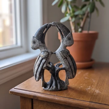 Hornbill Lovers Shona Sculture | Zimbabwe sculpture