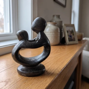 Classical Abstract Piece of Mother and Child | Shona Art| Zimbabwe Sculture