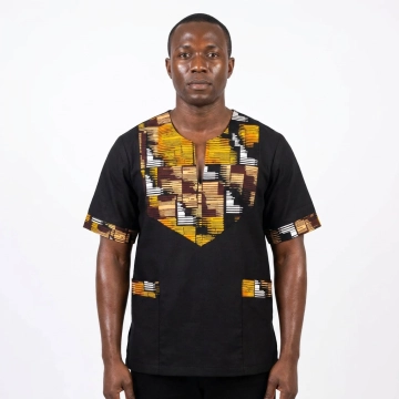 Nalatale Yellow White Black Dashiki