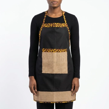 Burlap and Cheetah Print Apron