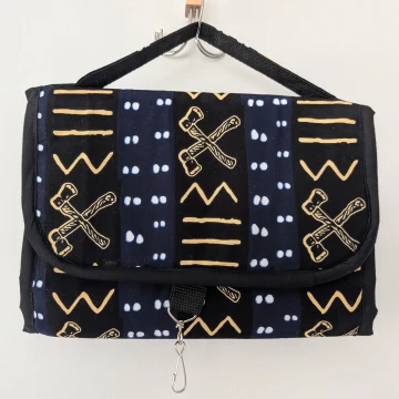Flat fabric makeup pouch/ cosmetics bag