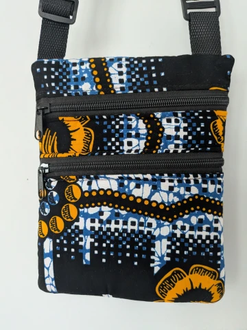 Double Zipper cellphone/documents Crossbody Bag