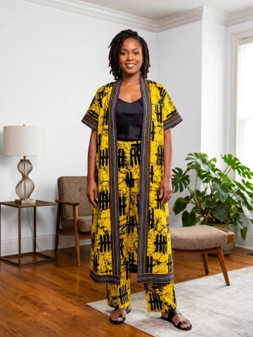 African yellow tally marks print | Ankara| handmade pants |Elegant Fashion