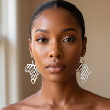 18K gold-plated Africa earrings, Map earrings, Big Statement earrings, Juneteenth, Black history, Black girl ear, Unique Pattern, Afro-boho