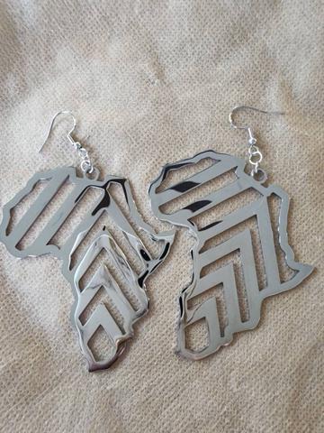 18K gold-plated Africa earrings, Map earrings, Big Statement earrings, Juneteenth, Black history, Black girl ear, Unique Pattern, Afro-boho