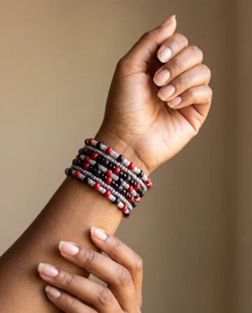 Seven turn Spiral Bead Bracelet